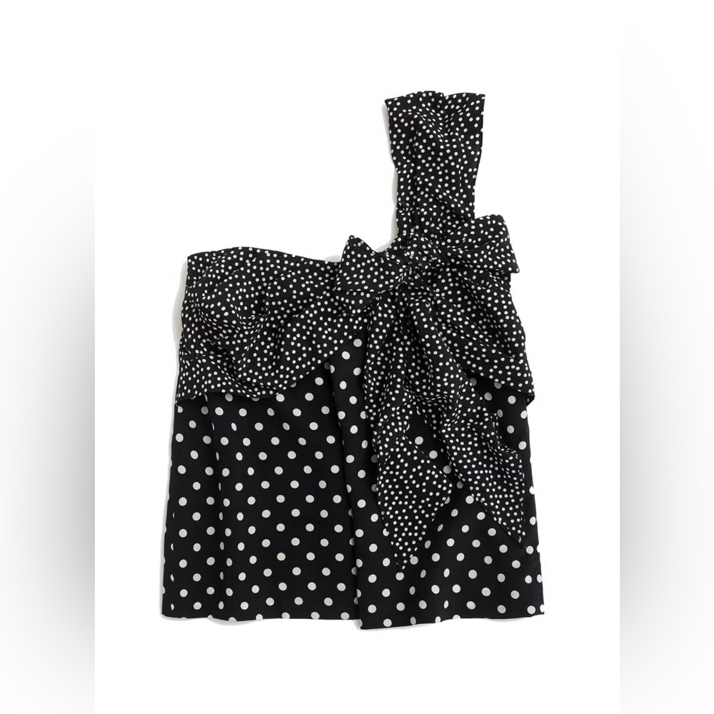 J.Crew Polka Dot One Shoulder Tank Size 12 - Picture 3 of 5